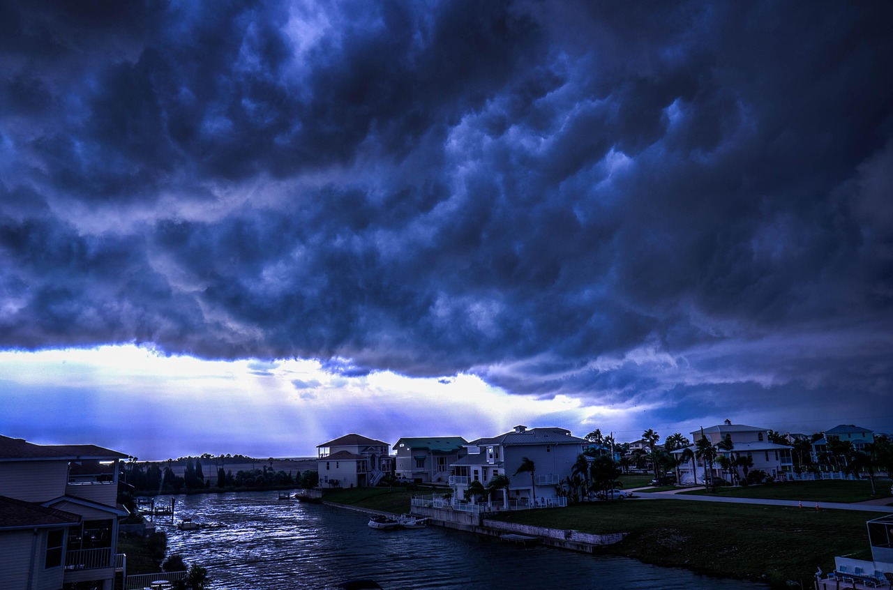 storm, florida, clouds, blue sky, nature, weather, landscape, beach, summer, tropical, scene, rain, scenic, hurricane, beautiful, sky, dramatic, blue, overcast, stormy, blue rain, blue storm